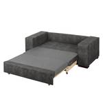 Sofa-lit LATINA Basic avec accoudoir XL Aspect cuir vieilli - Microfibre Bera: Basalte - Largeur : 196 cm