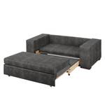 Sofa-lit LATINA Basic avec accoudoir XL Aspect cuir vieilli - Microfibre Bera: Basalte - Largeur : 216 cm