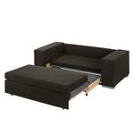 Slaapbank LATINA Basic met XL Armleuning geweven stof - grijs - Chenille Efia: Espresso - Breedte: 196 cm