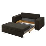 Slaapbank LATINA Basic met XL Armleuning geweven stof - grijs - Chenille Efia: Espresso - Breedte: 196 cm