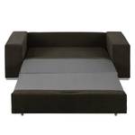 Slaapbank LATINA Basic met XL Armleuning geweven stof - grijs - Chenille Efia: Espresso - Breedte: 216 cm