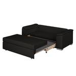 Canapé-lit LATINA avec accoudoir incliné Aspect cuir vieilli - Tissu Doran : Noir - Largeur : 190 cm