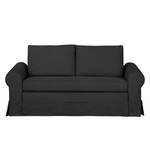 Canapé-lit LATINA Country avec housse Tissu - Tissu Doran : Noir - Largeur : 165 cm