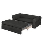 Schlafsofa LATINA Country mit Husse Webstoff - Stoff Doran: Schwarz - Breite: 205 cm