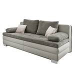 Schlafsofa Melsonby Kunstleder / Microfaser - Cappuccino / Champagnermetallic