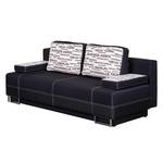 Canapé convertible Metropolis Tissu / Imitation cuir Noir