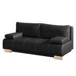 Schlafsofa Novato Echtleder Schwarz