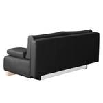 Schlafsofa Novato Echtleder Schwarz