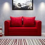 Schlafsofa Petty Microfaser Rot - Kissen Beige