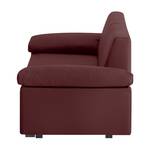 Canapé convertible Plaza Cuir véritable - Bordeaux - Largeur : 172 cm - Accoudoir réglable