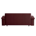 Canapé convertible Plaza Cuir véritable - Bordeaux - Largeur : 192 cm - Accoudoir réglable