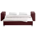 Schlafsofa Plaza Echtleder Echtleder - Bordeaux - Breite: 198 cm - Keine Funktion