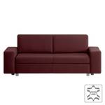 Divano letto Plaza Vera pelle - Bordeaux - Larghezza: 198 cm - Nessuna funzione