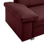 Divano letto Plaza Vera pelle - Bordeaux - Larghezza: 222 cm - Bracciolo regolabile