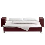 Schlafsofa Plaza Echtleder Bordeaux - Breite: 228 cm - Keine Funktion