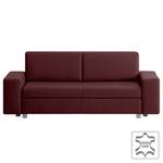 Canapé convertible Plaza Cuir véritable - Bordeaux - Largeur : 228 cm - Sans fonction