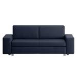 Schlafsofa Plaza Echtleder Echtleder - Dunkelblau - Breite: 198 cm - Keine Funktion