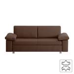 Canapé convertible Plaza Cuir véritable - Expresso - Largeur : 172 cm - Accoudoir réglable