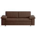 Schlafsofa Plaza Echtleder Echtleder - Espresso - Breite: 222 cm - Armlehne verstellbar