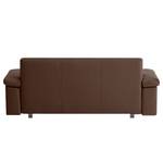 Schlafsofa Plaza Echtleder Echtleder - Espresso - Breite: 222 cm - Armlehne verstellbar