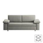 Divano letto Plaza Vera pelle - Grigio - Larghezza: 172 cm - Bracciolo regolabile