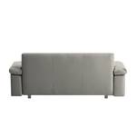 Canapé convertible Plaza Cuir véritable - Gris - Largeur : 172 cm - Accoudoir réglable