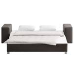 Schlafsofa Plaza Echtleder Echtleder - Bisonbraun - Breite: 198 cm - Keine Funktion