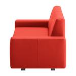 Schlafsofa Plaza Echtleder Rot - Breite: 198 cm - Keine Funktion