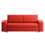 Schlafsofa Plaza Echtleder Rot - Breite: 198 cm - Keine Funktion