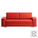 Schlafsofa Plaza Echtleder Echtleder - Rot - Breite: 198 cm - Keine Funktion