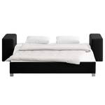 Schlafsofa Plaza Echtleder Schwarz - Breite: 198 cm - Keine Funktion