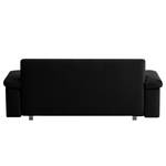 Canapé convertible Plaza Cuir véritable - Noir - Largeur : 222 cm - Accoudoir réglable