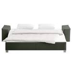 Canapé convertible Plaza Cuir véritable - Vert sapin - Largeur : 192 cm - Accoudoir réglable