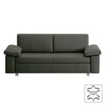 Divano letto Plaza Vera pelle - Verde abete - Larghezza: 192 cm - Bracciolo regolabile