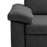 Schlafsofa Plaza Webstoff Anthrazit - Breite: 222 cm - Armlehne verstellbar