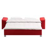 Canapé convertible Plaza Tissu - Rouge - Largeur : 172 cm - Accoudoir réglable