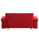 Canapé convertible Plaza Tissu - Rouge - Largeur : 222 cm - Accoudoir réglable