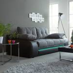 Schlafsofa Rainbowlight (mit LED-Beleuchtung) - Kunstleder/Strukturstoff - Schwarz