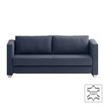 Canapé convertible Randa Cuir véritable - Bleu foncé - Largeur : 202 cm