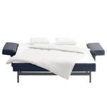 Canapé convertible Randa Cuir véritable - Bleu foncé - Largeur : 202 cm