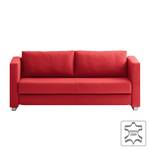 Canapé convertible Randa Cuir véritable - Rouge - Largeur : 202 cm