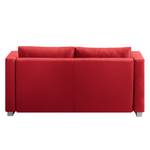 Schlafsofa Randa Echtleder Rot - Breite: 202 cm