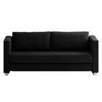 Schlafsofa Randa Echtleder Schwarz - Breite: 202 cm