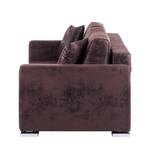 Canapé convertible Reims Microfibre marron foncé imitation nubuck