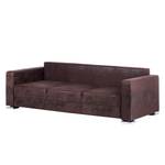 Canapé convertible Reims Microfibre marron foncé imitation nubuck