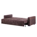 Canapé convertible Reims Microfibre marron foncé imitation nubuck