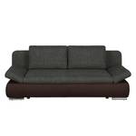 Schlafsofa Weyburn Webstoff / Kunstleder Grau / Braun