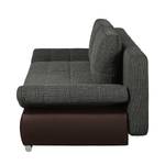 Schlafsofa Weyburn Webstoff / Kunstleder Grau / Braun