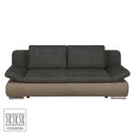 Schlafsofa Weyburn Webstoff / Kunstleder Grau / Taupe