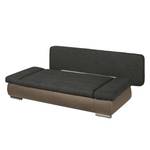 Schlafsofa Weyburn Webstoff / Kunstleder Grau / Taupe